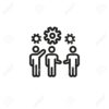 Efficient team work line icon